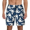 thumbnail image 1 of Sigee Shark Print Mens Swim Trunks with Compression Liner Quick Dry Swim Stretch Beach Shorts with Pockets,S-3XL, 1 of 7