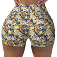 thumbnail image 1 of Sigee Sicilian Style Print Women's High Waist Workout Shorts - Squat Proof, Tummy Control, Yoga and Gym Activewear-Large, 1 of 9