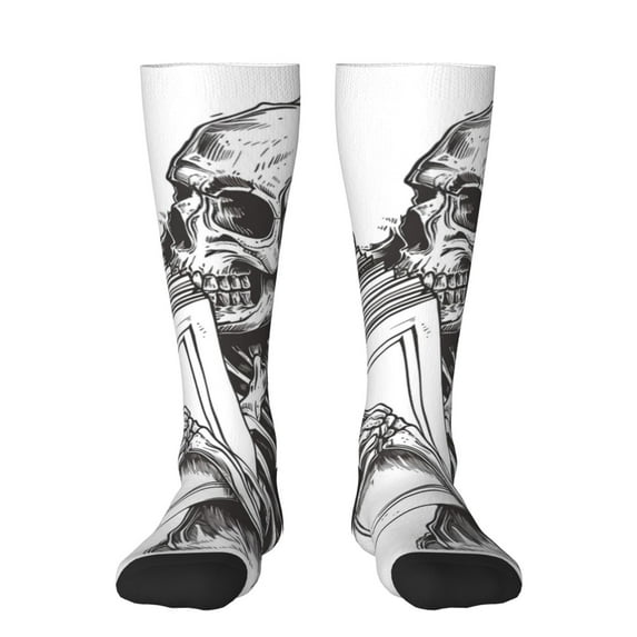 Sigee Skeleton Book Lover for Socks for Men Women Socks Stocking Compression Socks
