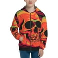 Sigee Skull And Flag Usa for Teenage Zip Up Hoodies Long Sleeve