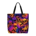 thumbnail image 1 of Sigee Skull Print Large Capacity Zippered Tote Bag - Durable, Stylish and Versatile for Everyday Use, 1 of 9