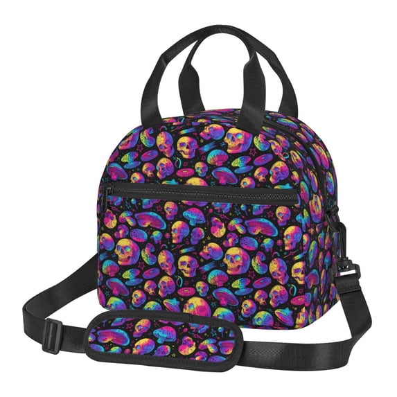 Sigee Skull rainbow star mushroom for Reusable Lunch Box for Men/Women for Work, Office, Picnic - Spacious, Lightweight, and Easy to Clean