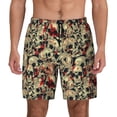 thumbnail image 1 of Sigee Skulls1 Print Mens Swim Trunks with Compression Liner Quick Dry Swim Stretch Beach Shorts with Pockets,S-3XL, 1 of 7