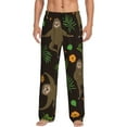 thumbnail image 1 of Sigee Sloth Doing Yoga Print Men's Pajama Pants - Soft Lounge Sleep Bottoms with Elastic Waistband and Pockets-, 1 of 9