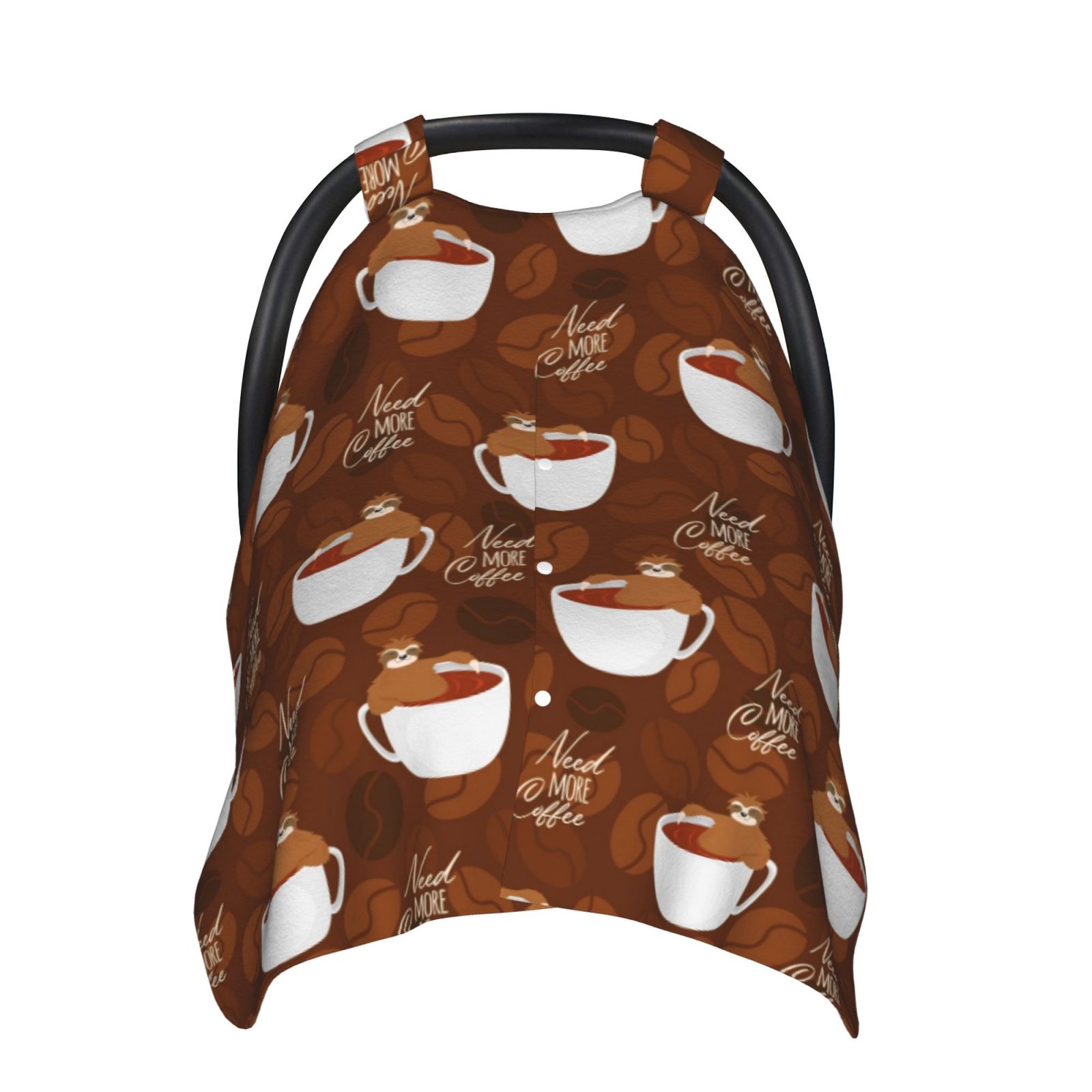 Sigee Sloths Need More Coffee Print Multiuse Stretchy Baby Car Seat
