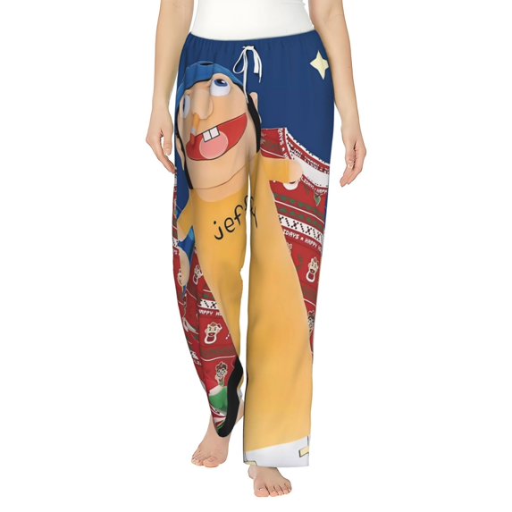 Sigee Sml Jeffy Bw Print Women's Soft Pajama Pants - Breathable and Comfortable Lounge Sleep Bottoms with Elastic Waistband and Pockets-Small