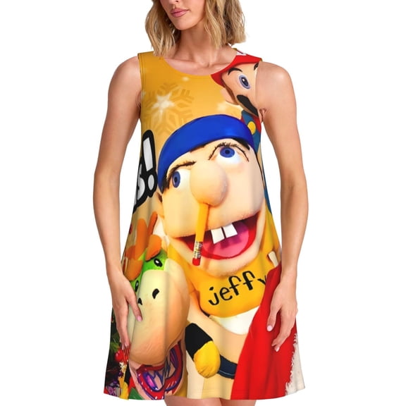 Sigee Sml Jeffy J for Women's Sleeveless Dress Relaxed Fit Dress with Pockets