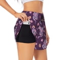 thumbnail image 1 of Sigee Snake And Flower for Women's Athletic Shorts High Waisted Running Shorts Pocket Sporty Short Gym Elastic Workout ShortsXX-Large, 1 of 9