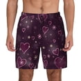 thumbnail image 1 of Sigee Snowflakes and Hearts Print Mens Swim Trunks with Compression Liner Quick Dry Swim Stretch Beach Shorts with Pockets,S-3XL, 1 of 7