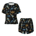 thumbnail image 1 of Sigee Space Rocket for Sleepwear Casual Pjs with Pockets Women's Pajamas Sets Shorts 2 Piece Short Sleeve Lounge Sets, 1 of 9