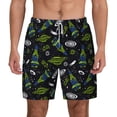 thumbnail image 1 of Sigee Space Rockets Print Mens Swim Trunks with Compression Liner Quick Dry Swim Stretch Beach Shorts with Pockets,S-3XL, 1 of 7