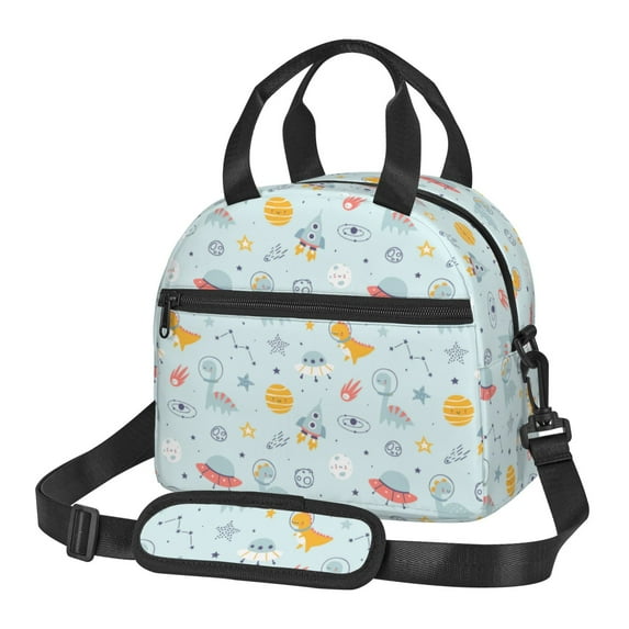 Sigee Space With Dino Astronauts for Reusable Lunch Box for Men/Women for Work, Office, Picnic - Spacious, Lightweight, and Easy to Clean