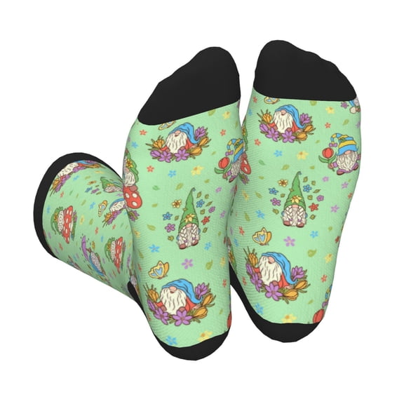 Sigee Spring Gnome for Contrast Design Crew Soft Moisture-Wicking Socks Crew Casual Athletic Stretchy Loose Socks