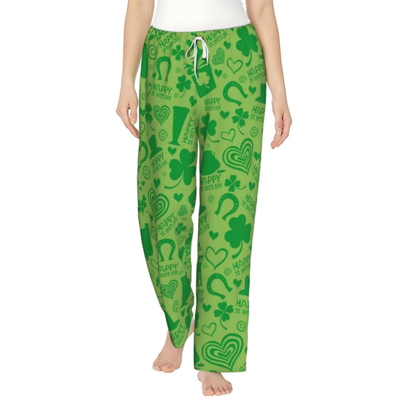 Sigee St Patrick's Day Print Women's Soft Pajama Pants - Breathable and Comfortable Lounge Sleep Bottoms with Elastic Waistband and Pockets-X-Large