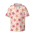 thumbnail image 1 of Sigee Starfish Print Men's Shirts Casual Button Down Short Sleeve Summer Beach Shirt Hawaiian Vacation Shirts Tee Shirt-Large, 1 of 7