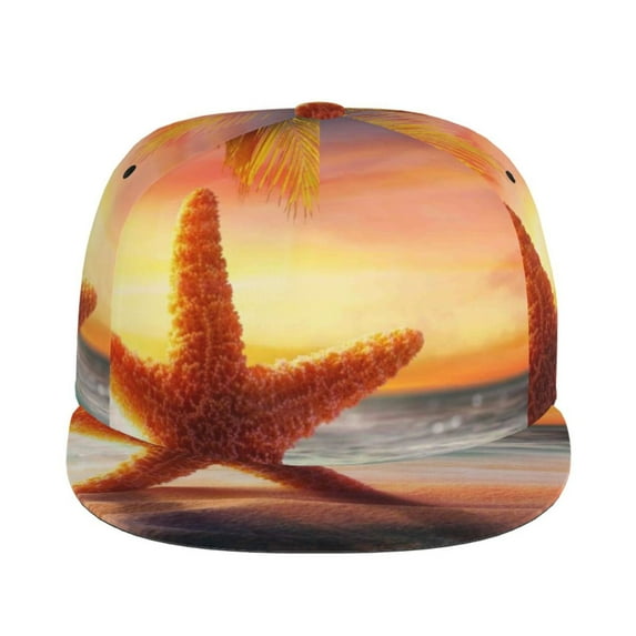 Sigee Starfish Sunset Sea Beach Print Men Women Fashion Baseball Cap,Unisex-Adults,Classic Adjustable Plain Hat