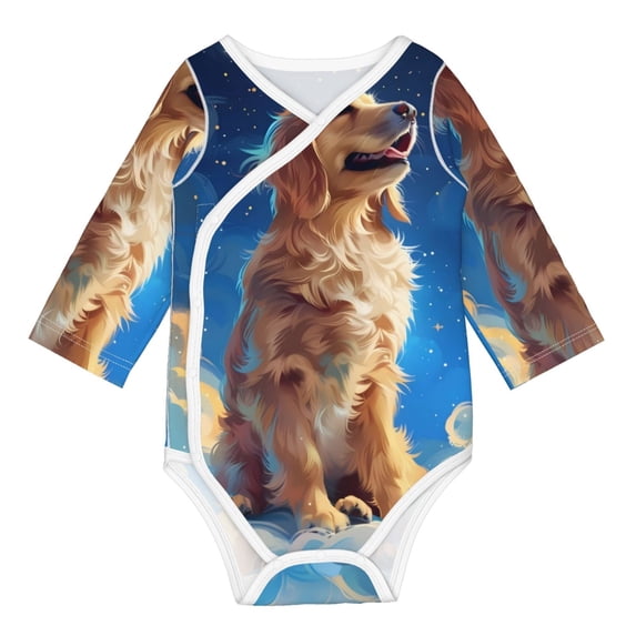 Sigee Starry Sky Cloud Dog for Baby Unisex Baby Cotton Long-Sleeve Bodysuits Soft Cotton, Breathable-3 Months