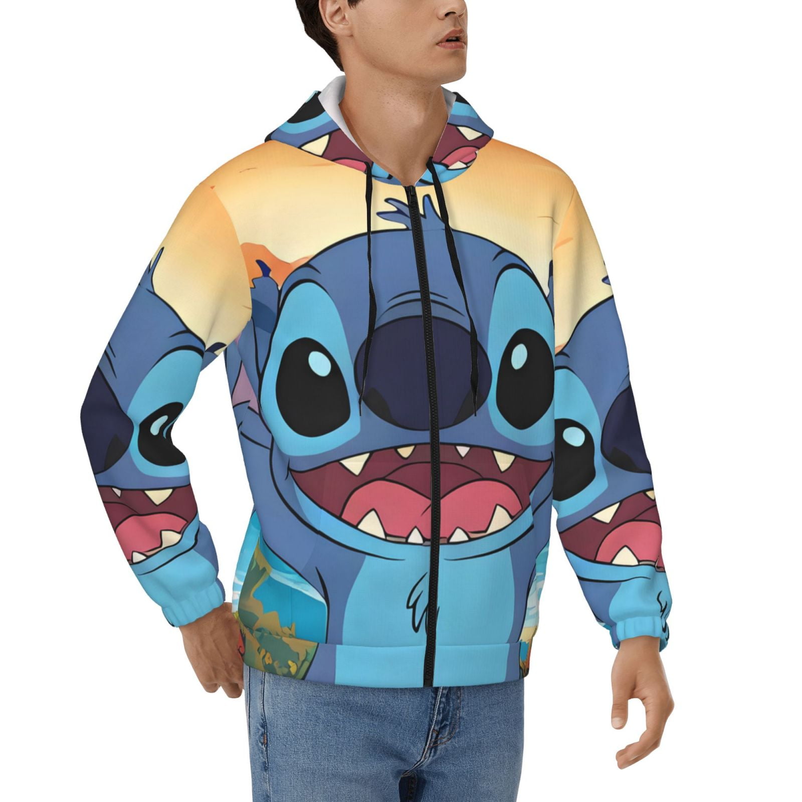 Sigee Stitch Ax for Men's ZipUp Hoodie Moisture Wicking and Breathable