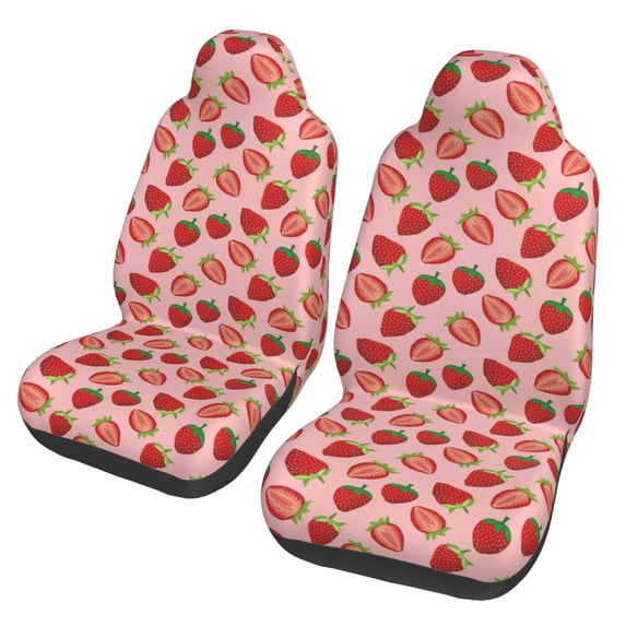 Sigee Strawberries for Universal Car Seat Covers, Premium Car Seat Protector Set for Cars, SUVs, Trucks