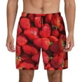 thumbnail image 1 of Sigee Strawberry Red Print Mens Swim Trunks with Compression Liner Quick Dry Swim Stretch Beach Shorts with Pockets,S-3XL, 1 of 7
