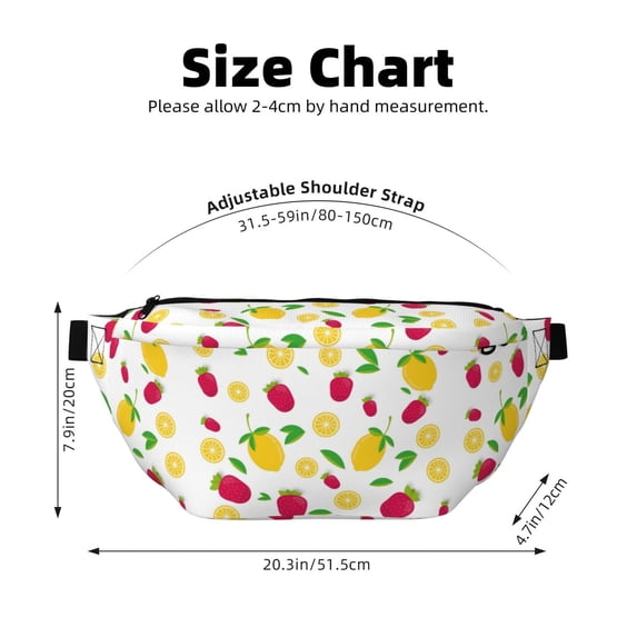 Sigee Strawberry and Lemon for Multi-functional Belt Bag for Men and Women With Adjustable Strap For Travel Running Hiking
