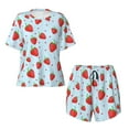 thumbnail image 1 of Sigee Strawberry for Sleepwear Casual Pjs with Pockets Women's Pajamas Sets Shorts 2 Piece Short Sleeve Lounge Sets 3X-Large, 1 of 9