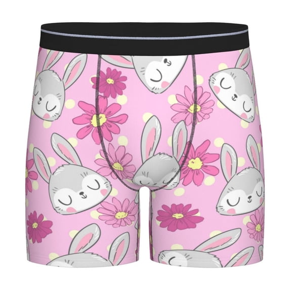 Sigee Sunflower Rabbit for Men's Boxer Briefs,Moisture Wicking and Breathable XX-Large