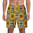 thumbnail image 1 of Sigee Sunflowers Print Mens Swim Trunks with Compression Liner Quick Dry Swim Stretch Beach Shorts with Pockets,S-3XL, 1 of 7
