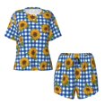 thumbnail image 1 of Sigee Sunflowers for Sleepwear Casual Pjs with Pockets Women's Pajamas Sets Shorts 2 Piece Short Sleeve Lounge Sets 4X-Large, 1 of 9