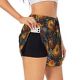 thumbnail image 1 of Sigee Sunflowers for Women's Athletic Shorts High Waisted Running Shorts Pocket Sporty Short Gym Elastic Workout ShortsLarge, 1 of 9