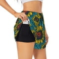 thumbnail image 1 of Sigee Sunflowers for Women's Athletic Shorts High Waisted Running Shorts Pocket Sporty Short Gym Elastic Workout ShortsLarge, 1 of 9