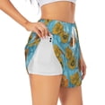 thumbnail image 1 of Sigee Sunflowers for Women's Athletic Shorts High Waisted Running Shorts Pocket Sporty Short Gym Elastic Workout ShortsMedium, 1 of 9