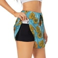 thumbnail image 1 of Sigee Sunflowers for Women's Athletic Shorts High Waisted Running Shorts Pocket Sporty Short Gym Elastic Workout ShortsX-Large, 1 of 9