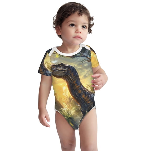 Sigee Sunshine Jungle Dinosaur for Baby Unisex Baby Cotton Short-Sleeve Bodysuits Soft Cotton, Breathable-2 Years