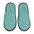thumbnail image 1 of Sigee Teal Green Glitter for Cozy Furry Slippers Super Soft Indoor and Outdoor Use, Non-Slip Sole Slip On House Slippers-Medium, 1 of 8