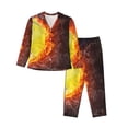 thumbnail image 1 of Sigee Tennis Ball On Fire And Water for Women’s Pajama Sets Long-Sleeved Pjs Sets for Women 2 piece Sleepwear-XX-Large, 1 of 7