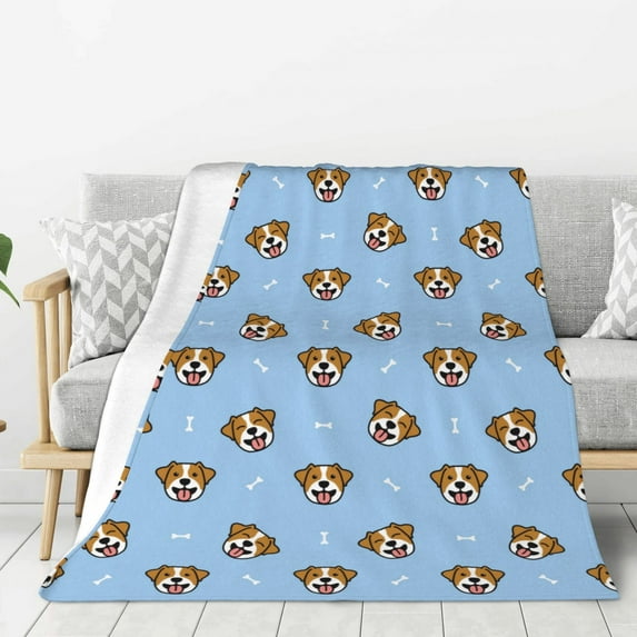 Sigee Terrier for Flannel Blanket - Ultra-Soft, Warm and Cozy, Perfect for Couch, Bed, or Travel-50"x40"