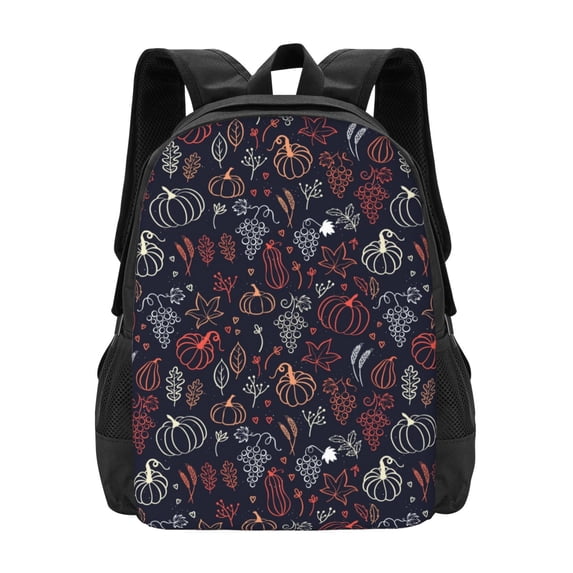 Sigee Thanksgiving Seamless Pattern for Simple large capacity backpack Travel Laptop Backpack, Business for Travel and Daily Use