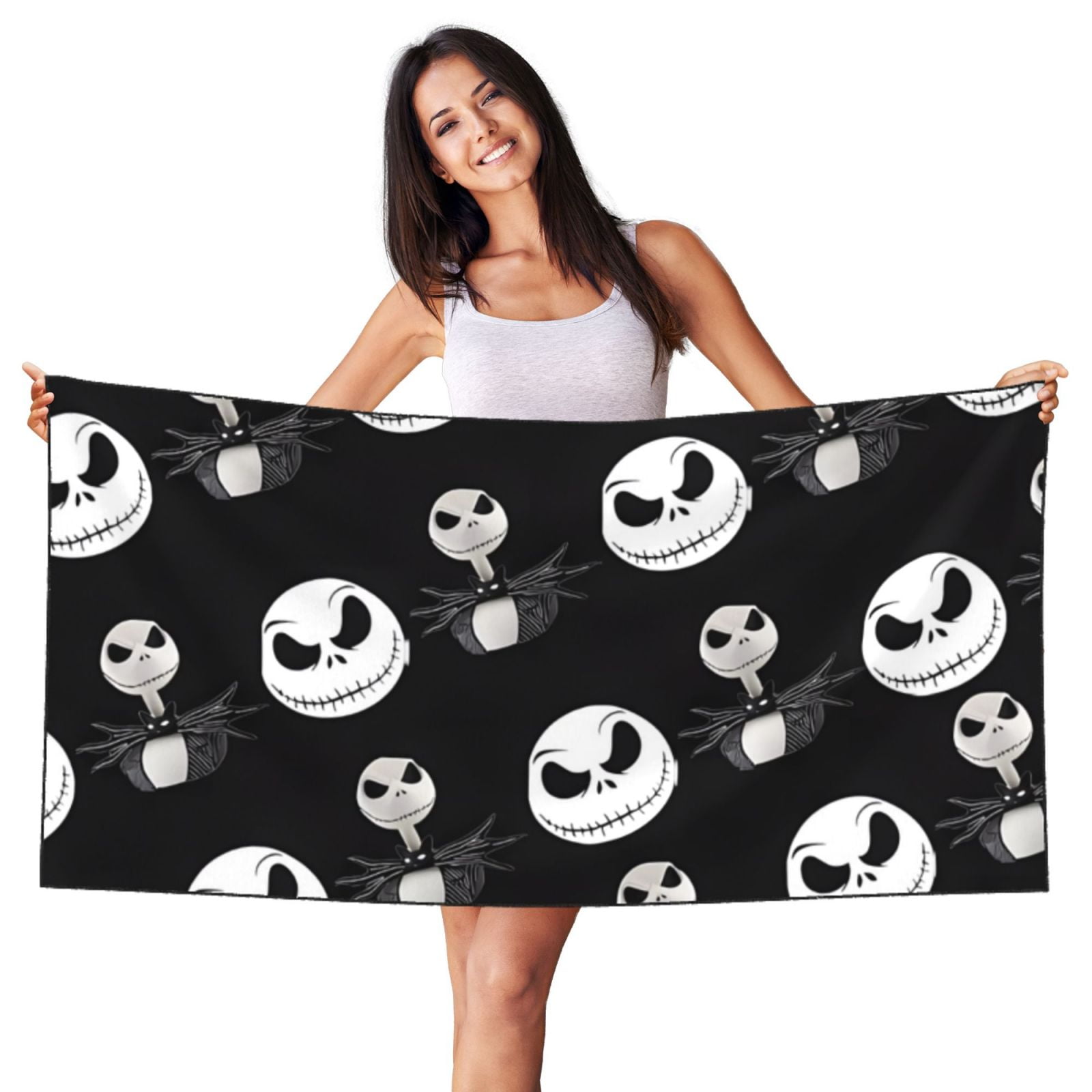 Sigee The Nightmare Before Christmas Ac Pattern Silver Fox Plush Beach