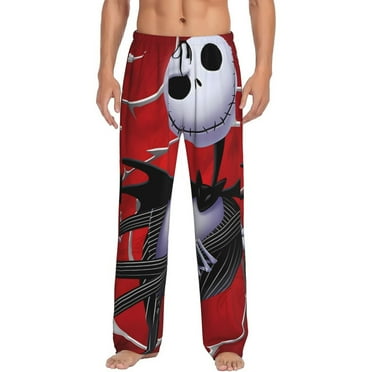 Sigee The Nightmare Before Christmas Am Print Men's Pajama Pants - Soft Lounge Sleep Bottoms with Elastic Waistband and Pockets-