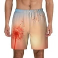 thumbnail image 1 of Sigee The Sunset of Dandelion Print Mens Swim Trunks with Compression Liner Quick Dry Swim Stretch Beach Shorts with Pockets,S-3XL, 1 of 7