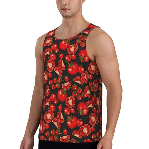 Sigee Tomato for Men's Workout Tank Top, Athletic Gym Sleeveless Shirt - Quick Dry, Lightweight, Breathable XX-Large