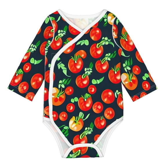 Sigee Tomatoes for Baby Unisex Baby Cotton Long-Sleeve Bodysuits Soft Cotton, Breathable-12 Months