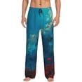thumbnail image 1 of Sigee Tower And Red Roses print Men's Pajama Pants Lounge Sleep Bottoms with Elastic Waistband and Pockets-XX-Large, 1 of 6