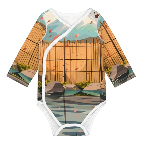 Sigee Tranquil Garden Landscape for Baby Unisex Baby Cotton Long-Sleeve Bodysuits Soft Cotton, Breathable-2 Years