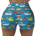 thumbnail image 1 of Sigee Transportations With Animals Print Women's High Waist Workout Shorts - Squat Proof, Tummy Control, Yoga and Gym Activewear-XX-Large, 1 of 9