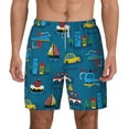 thumbnail image 1 of Sigee Transportations with Buildings Print Mens Swim Trunks with Compression Liner Quick Dry Swim Stretch Beach Shorts with Pockets,S-3XL, 1 of 7