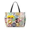 thumbnail image 1 of Sigee Travel Stamp Print Extra Large Waterproof Beach Travel Bag with Zipper - Durable and Versatile for Vacation, Gym, and Daily Use, 1 of 7
