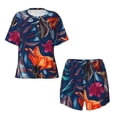 thumbnail image 1 of Sigee Tropical Flower for Sleepwear Casual Pjs with Pockets Women's Pajamas Sets Shorts 2 Piece Short Sleeve Lounge Sets Large, 1 of 1