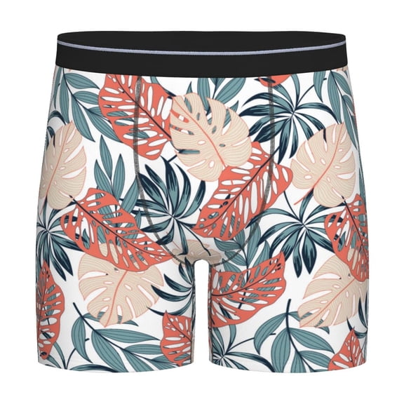 Sigee Tropical Leaves for Men's Boxer Briefs,Moisture Wicking and Breathable X-Large